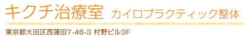 キクチ治療室 カイロプラクティック整体 東京都大田区西蒲田7-46-3 村野ビル3F